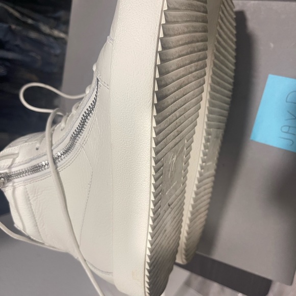 Giuseppe Zanotti White May London High-Top Silver Zipper Sz 43/10 Designer - Picture 8 of 15